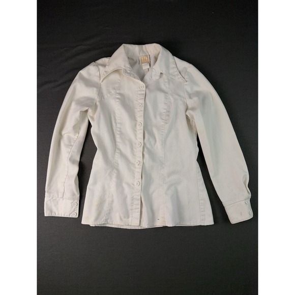 CECI Tops - Vintage 70s CECI California Juniors Ivory Button Up Top Bird Embroidery Size M